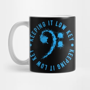 Bass Clef Blue - Keeping It Low Key Funny Music Lovers Gift Mug